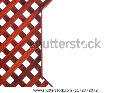 The wooden partition isolated on white background.