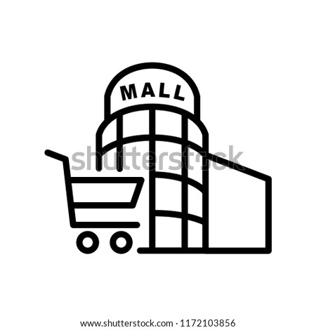 Shopping mall icon line art vector Royalty-Free Stock Photo #1172103856