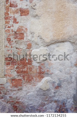 Background of old vintage dirty brick wall, texture      