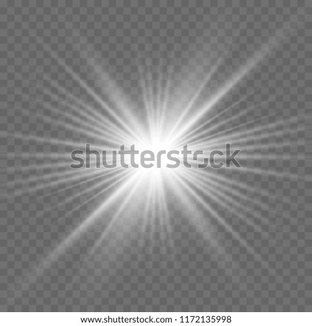 Illustration of the light of a star vector for a beautiful image on a transparent background, with glare and beautiful shine