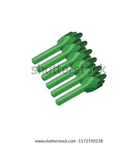 Asparagus isometric left top view 3D icon