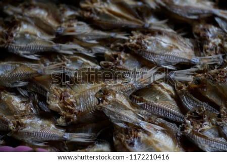 Peel of skin fish pile in Thailand market