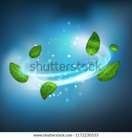 3D realistic isolated vector vortex of mint leaves Royalty-Free Stock Photo #1172230333
