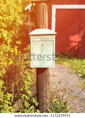 Rural mailbox for mail delivery. Simple scandinavian style