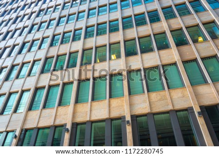 Wide abstract fragment of modern building facade
