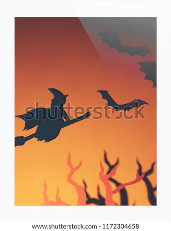 Halloween holiday background on tablet, art, craft, Space for text