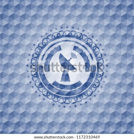 radar icon inside blue polygonal badge.