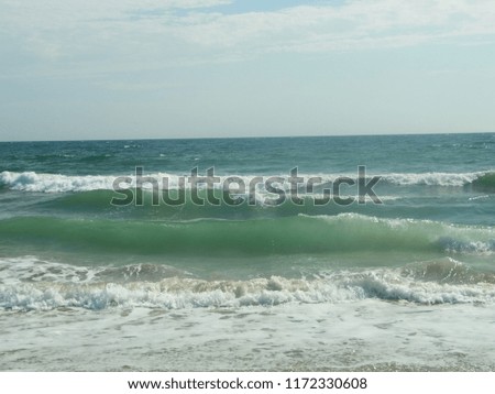Waves of the ocean at the beach