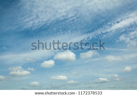  beautiful blue sky and white clouds after rain