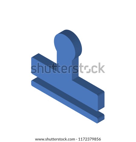 Rubber stamp isometric left top view 3D icon