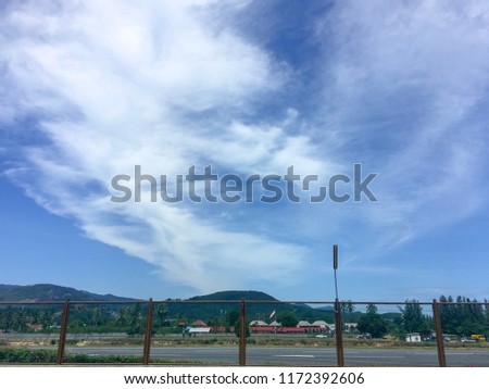 Iron fence or metal fence wire with lovely blue sky background