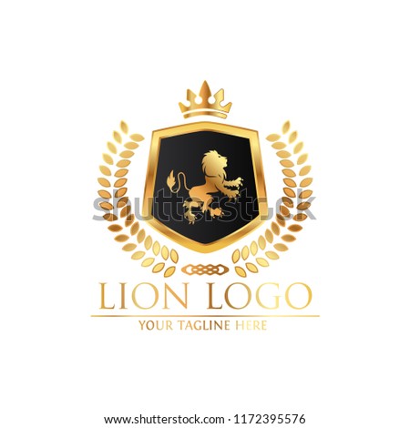 Royal Lion King logo design. Lion Crests logo. King royal symbol, Men Fashion brand identity.