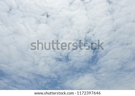 Blue sky white cloud white background. Beautiful sky and clouds in the afternoon.  