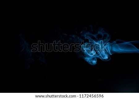 Smoke isolated on black background