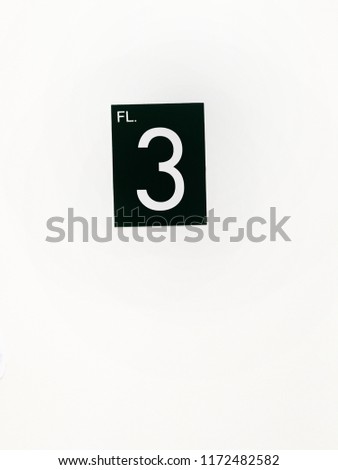 floor number three on white wall background


