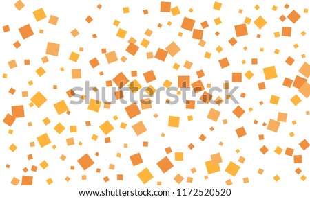 Many Stylish, Modern and Nice Looking Orange and Yellow Confetti of Different Size on White Background