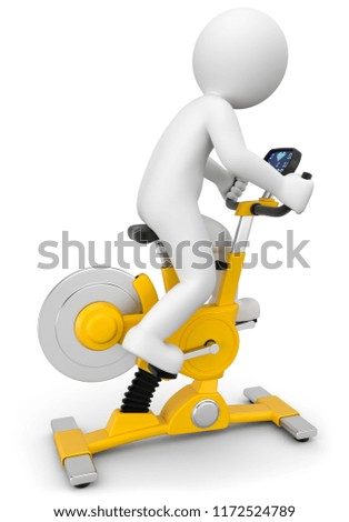 3D illustration of a male on a training bike

