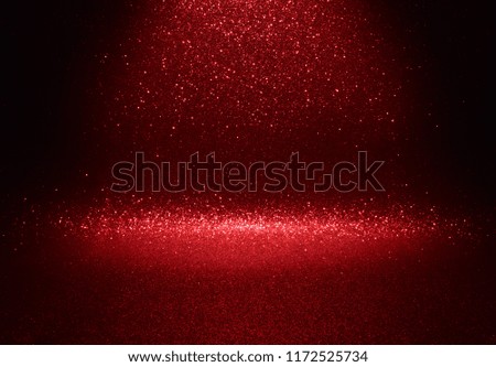 Red glitter vintage lights texture. christmas abstract background