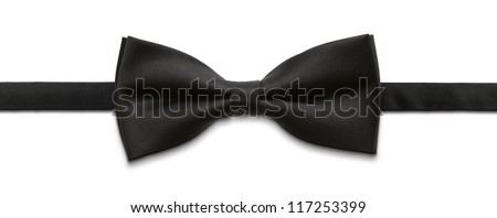 Black bow tie isolated on white background with clipping path Royalty-Free Stock Photo #117253399