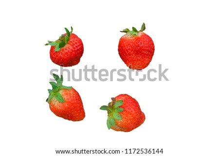 Fresh red strawberry in the garden. Royalty high-quality free stock image of fresh strawberrys isolated on white background, Strawberry is a nutritious and popular fruit