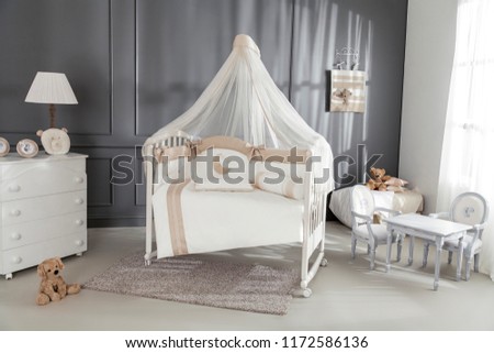 Cozy interior of kid's bedroom 
