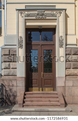 Background for design of wall texture and doors of old houses
