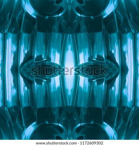 abstract figures with light headlights in blue color, background and texture