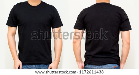 Black T-Shirt front and back, Mock up template for design print Royalty-Free Stock Photo #1172611438