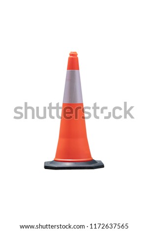 isolated traffic cone on white background