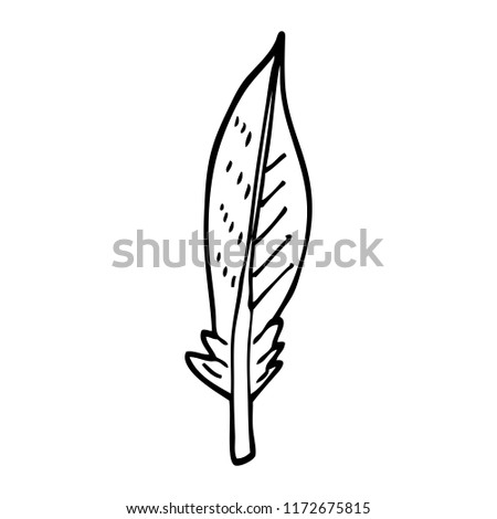 line drawing cartoon golden feather