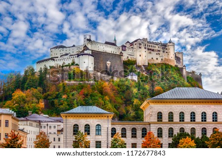 Scenic view of the Hohensalzburg fortress, Salzburg, Austria Royalty-Free Stock Photo #1172677843