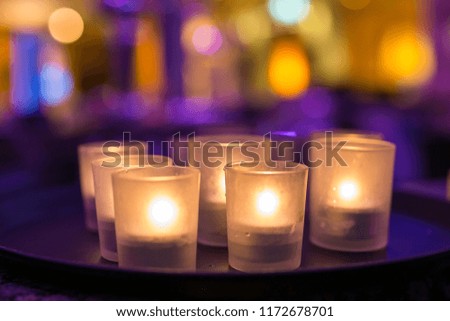 candle light glass dinner table