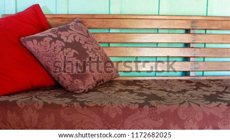 Rustic sofa and cushions