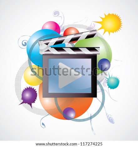 Movie media in abstract background, create by vector