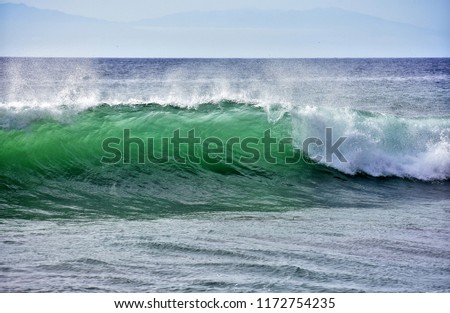 atlantic ocean waves on playa del ingles on la gomera canary island in Spain 