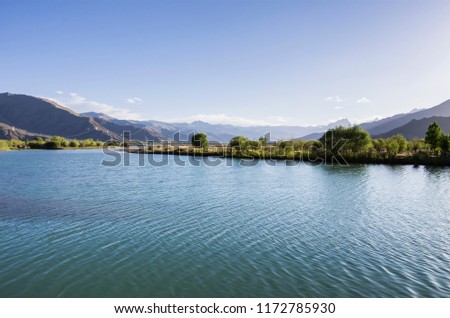 Mountain landscape lake