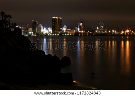 A view of downtown San Diego from the shore of Coronado.  