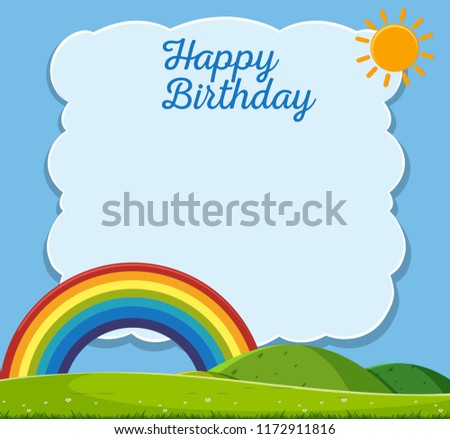Happy birthday card nature template illustration