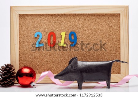 Happy New Year PIG 2019 cork board 