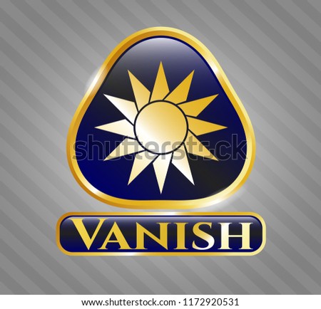  Gold badge with sun icon and Vanish text inside