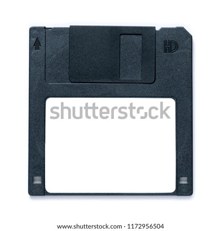 black floppy disk isolated on white background