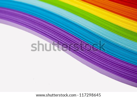 Colored paper, cross section, background stacked in wedges
