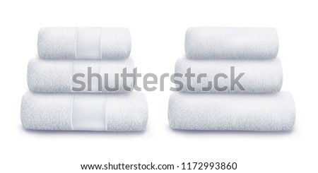 Vector. Mock Up. White Towel Royalty-Free Stock Photo #1172993860