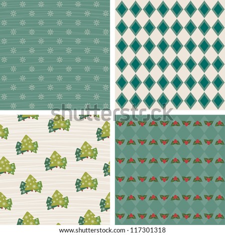 Retro Christmas design wallpaper pattern.