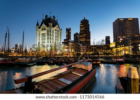 White House and old harbor in the city of Rotterdam, Netherlands. 
"Het Witte Huis" (The White House) is the name of a building that has been Europe's tallest office building for a long time. 