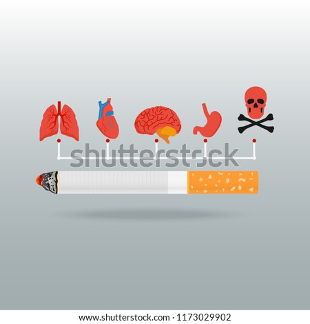 World No Tobacco Concept Stop Smoking. Diseases of cigarette
