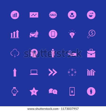 Businessman vector icons set. with money ideas, cologne spray, growing graph and people in set
