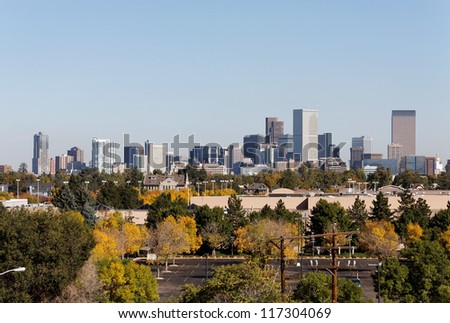 A view of the skyline of Denver, Colorado.