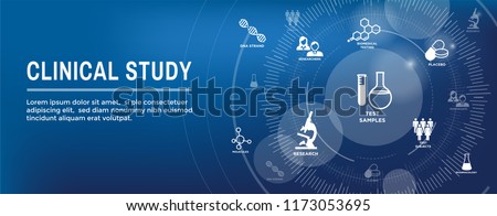 Medical Healthcare Icons with People Charting Disease / Scientific Discovery Header Banner Royalty-Free Stock Photo #1173053695