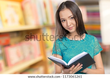 happy student girl with books